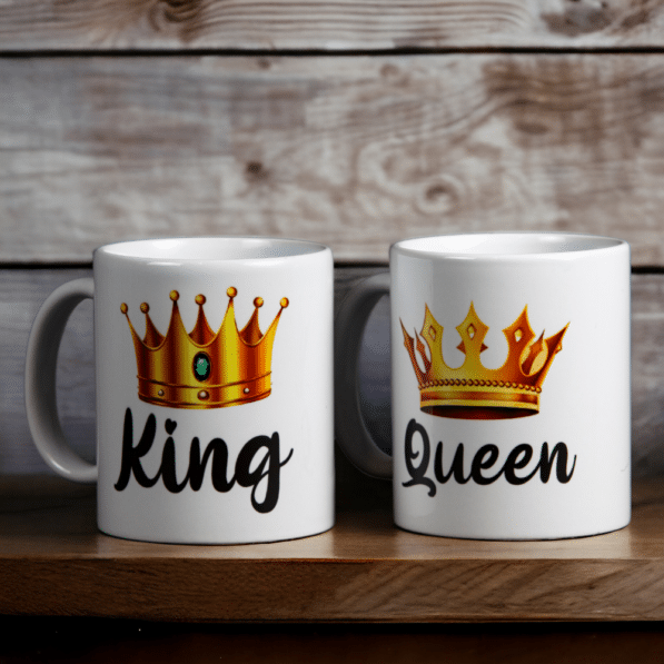 memoriesgifts set de 2 cani albe king and queen
