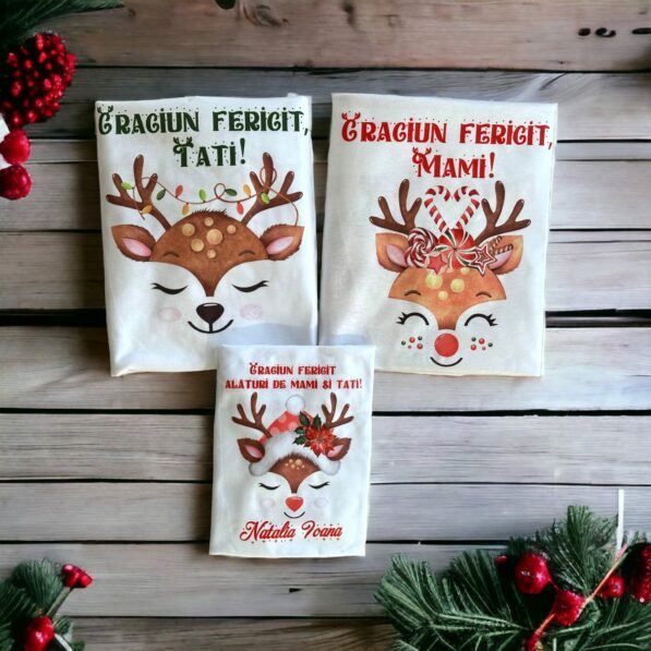 memoriesgifts set tricouri reindeer girl